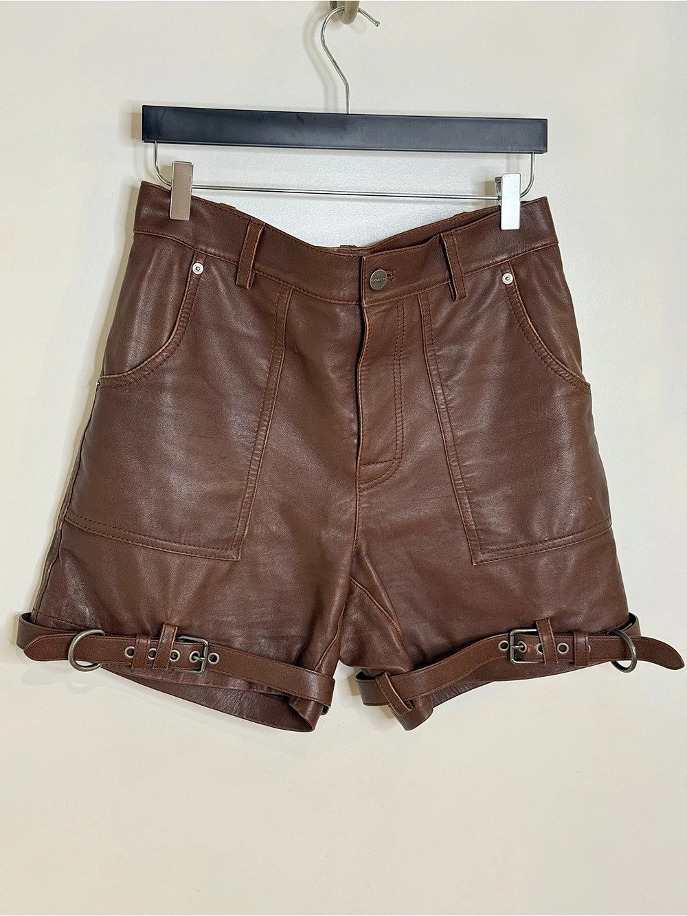 Coach leather shorts